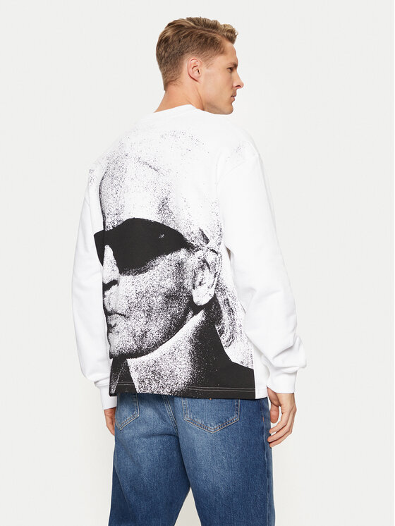 Karl Lagerfeld Jeans Karl Lagerfeld Jeans Majica dugih rukava A1M20070 Bijela Relaxed Fit