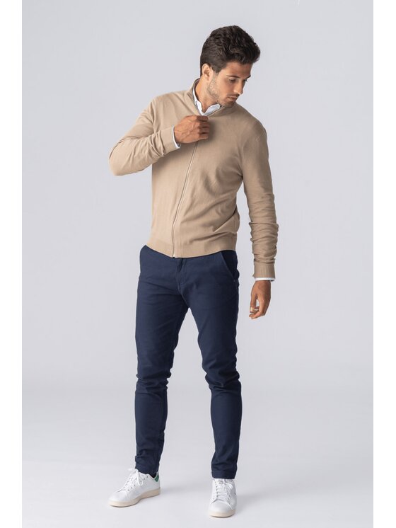 TeeShoppen TeeShoppen Sweter 'Basic Collection' Beżowy Regular Fit