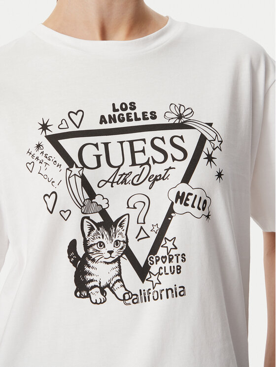 Guess Guess T-Shirt V6YI13 K4301 Biały Regular Fit
