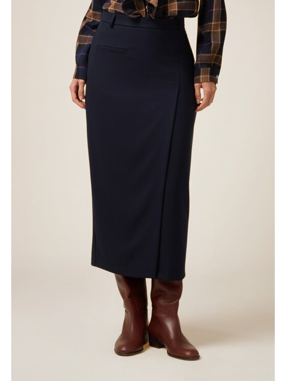 Oltre Oltre Gonna midi 1014R001571N034 Blu Slim Fit