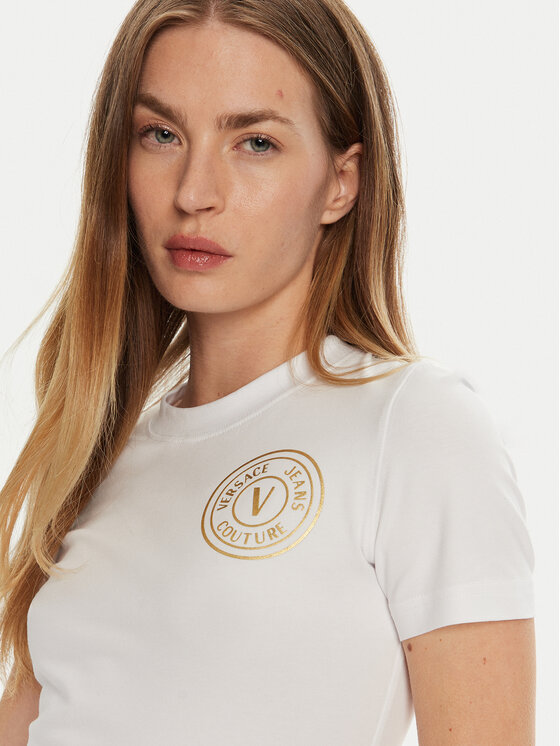 Versace Jeans Couture Versace Jeans Couture T-Shirt 77HAHT00 Λευκό Regular Fit