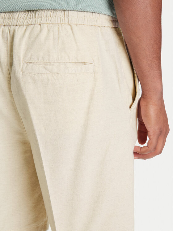 Mustang Mustang Šortky z materiálu Linen 1016459 Écru Loose Fit