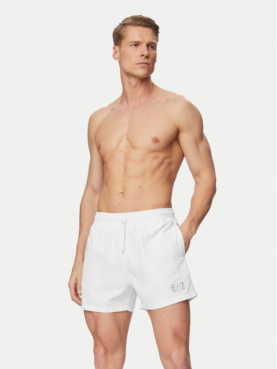 EA7 Emporio Armani EA7 Emporio Armani Pantaloni scurți pentru înot 7M001677 AF13019 M0076 Alb Regular Fit