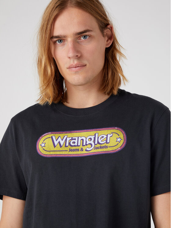 Wrangler Wrangler T-Shirt Branded W773EEXV6 112331867 Czarny Regular Fit