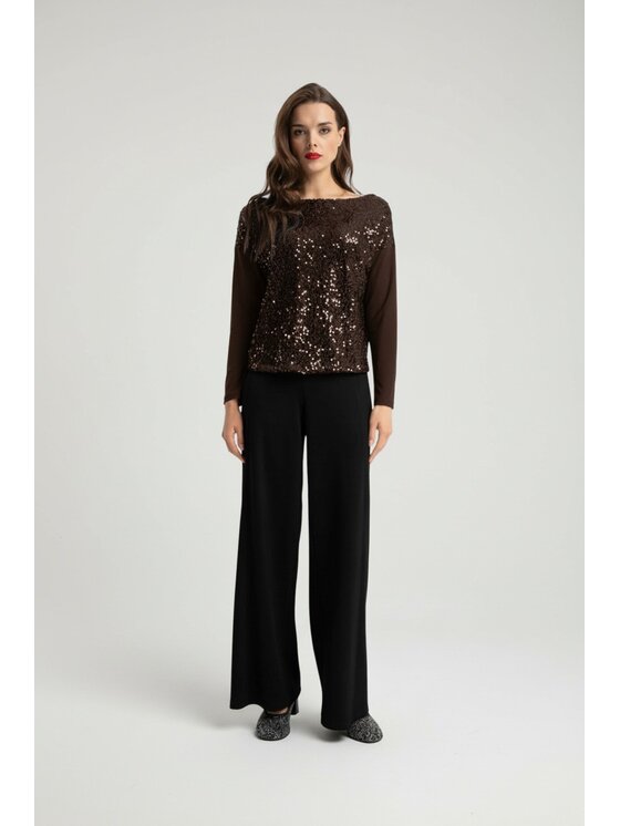 CLICK CLICK Bluzka 10-6966 Brązowy Regular Fit