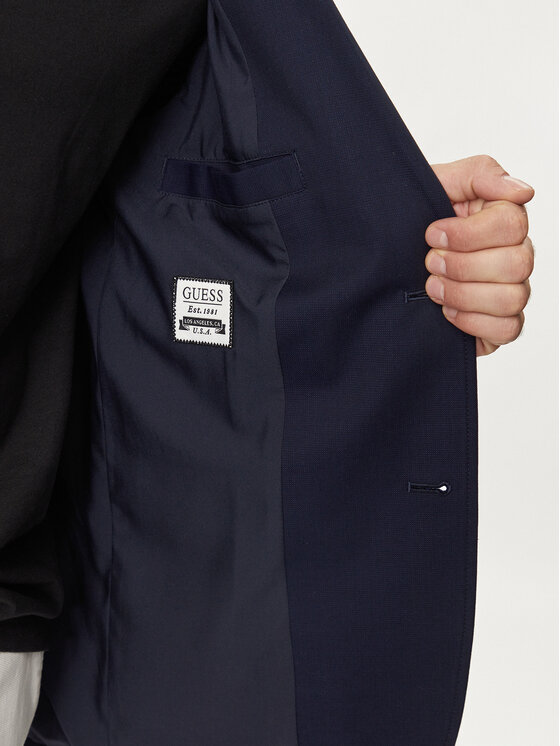 Guess Guess Bleizers M4YN09 WG9Y0 Tumši zils Regular Fit