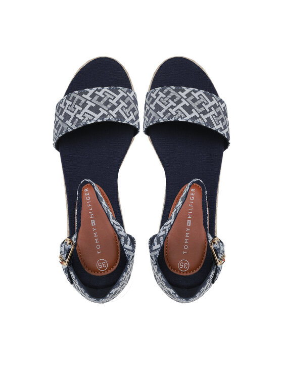 Tommy Hilfiger Tommy Hilfiger Espadrilles Rope Wedge Sandal Denim T3A7-32776-0048 S Gaiši zils