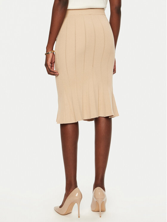 Marciano Guess Marciano Guess Midi sijonas 5RGD07 5810Z Smėlio Regular Fit