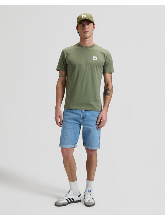 Lee Lee T-shirt WOVEN LABEL TEE Verde Regular Fit