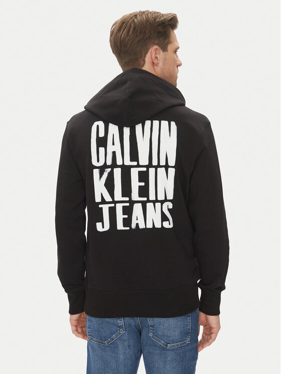 Calvin Klein Jeans Calvin Klein Jeans Pulóver Painted J30J327526 Fekete Regular Fit