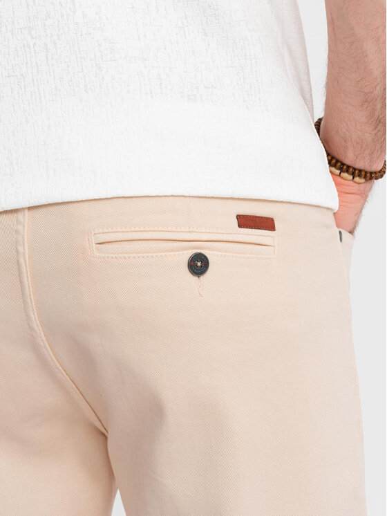 Ombre Ombre Szorty jeansowe OM-SRDS-0162 Beżowy Regular Fit