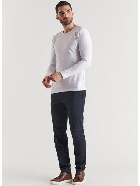 Pako Lorente Pako Lorente Longsleeve P000B-TL-006 Biały Slim Fit