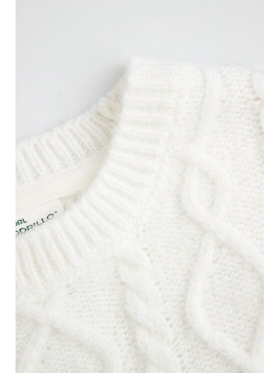 Coccodrillo Coccodrillo Sweter ZC5172801WGJ-003 Kremowy Regular Fit