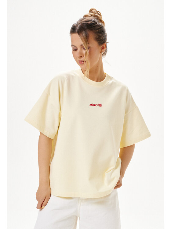 Mirons Mirons T-Shirt Print Beżowy Regular Fit