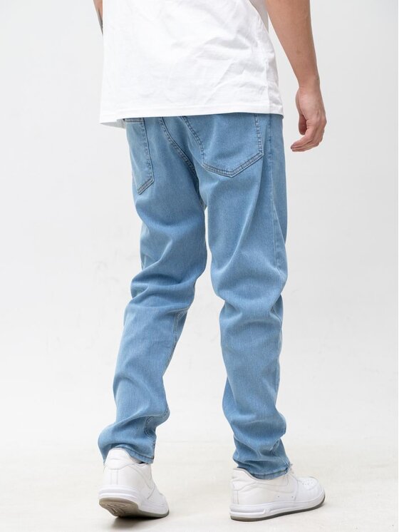 Jigga Wear Jigga Wear Jeansy Ciemne dzins Mini Haft Logo 34 Niebieski Regular Fit