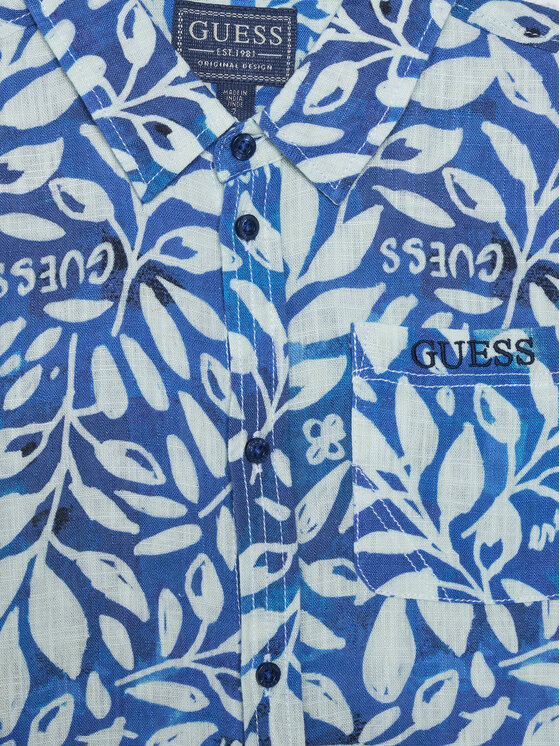 Guess Guess Srajca L6GH01 WFBT0 Modra Relaxed Fit