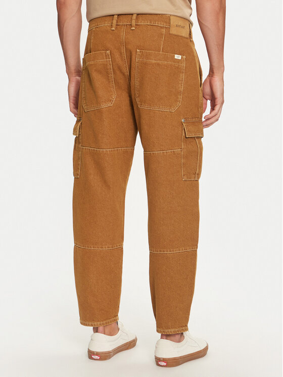 Mustang Mustang Pantaloni di tessuto Toledo 1015529 Marrone Loose Fit