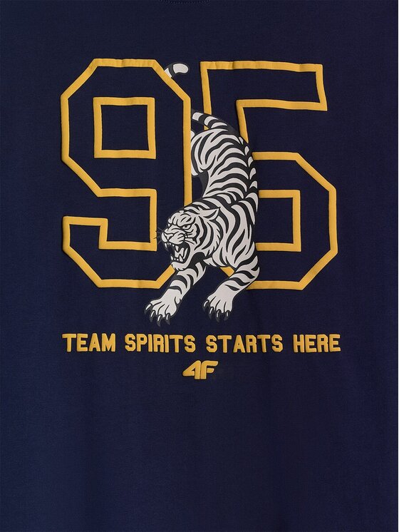 4F 4F T-Shirt 4FJRAW26TTSHM4528-31S Granatowy Regular Fit