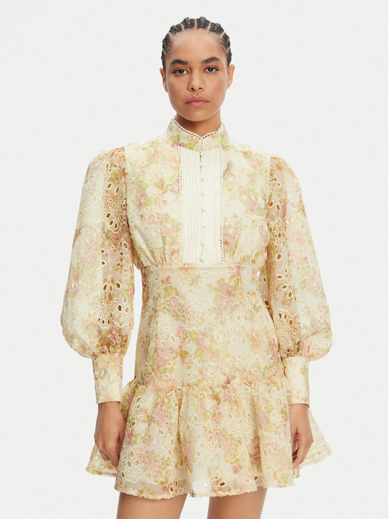 BARDOT Sukienka koktajlowa 58421DB3 Beżowy Regular Fit