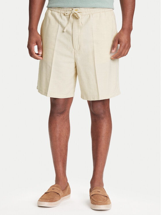 Mustang Mustang Шорти от плат Linen 1016459 Екрю Loose Fit