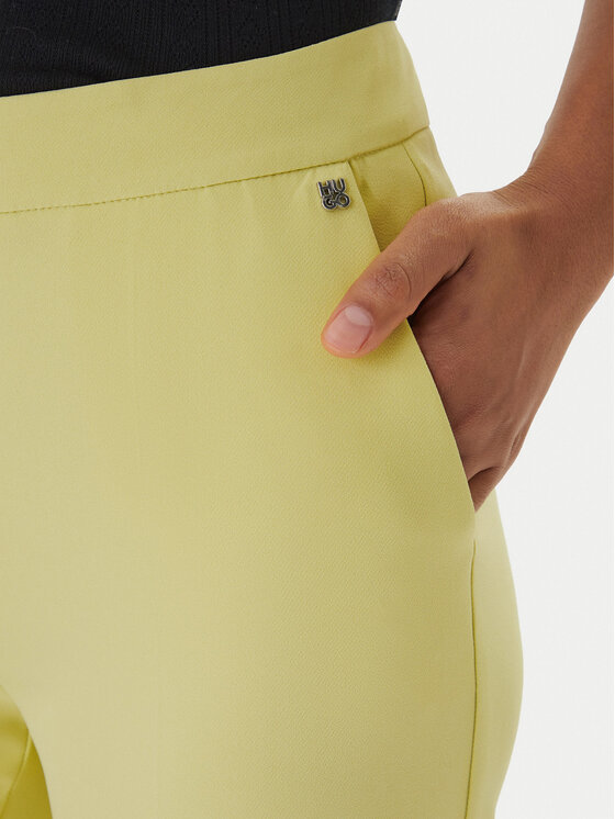 HUGO HUGO Spodnie materiałowe Hagonia-1 50539991 Żółty Slim Fit