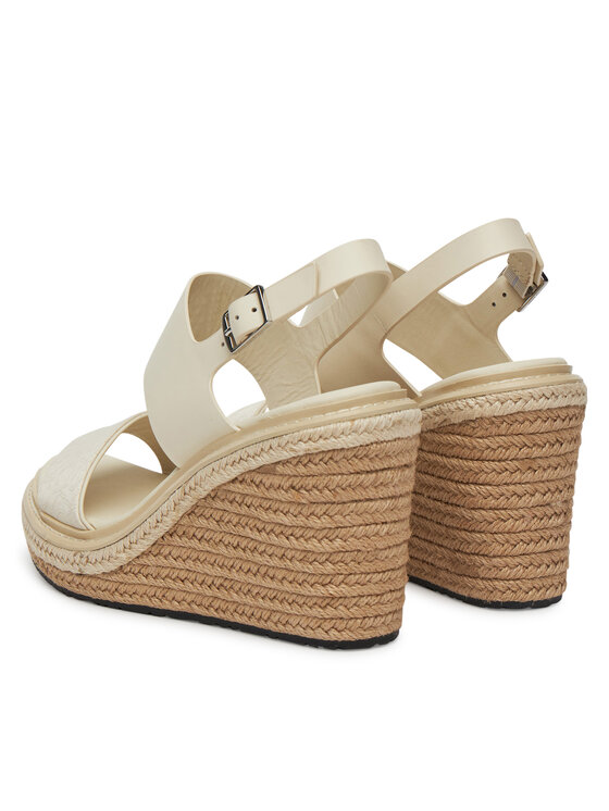 Calvin Klein Calvin Klein Εσπαντρίγιες Wedge Sandal 70 - Jacq HW0HW02386 Λευκό