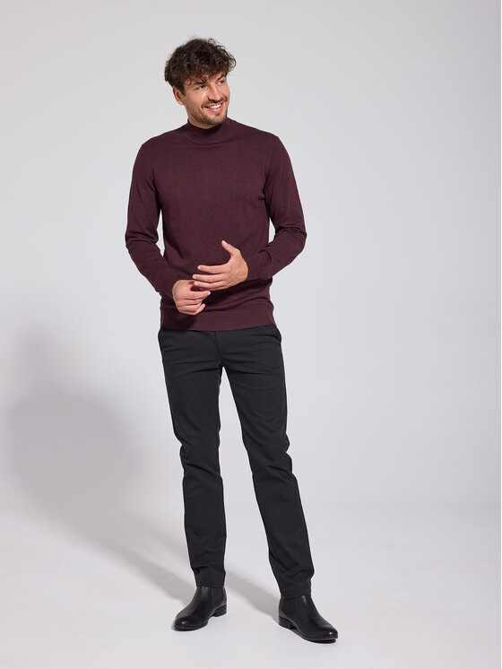 VILLARO VILLARO Chinosy SPO018E Czarny Slim Fit