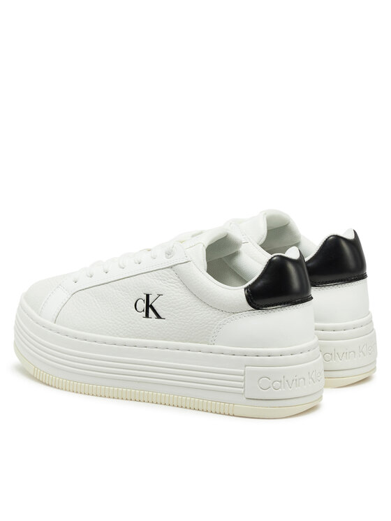 Calvin Klein Jeans Calvin Klein Jeans Sneakersy Bold Flatf Low Lace Mg YW0YW01766 Bílá