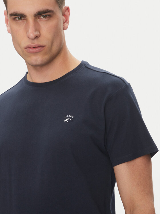 INDICODE INDICODE T-Shirt Kloge 40-915 Granatowy Regular Fit