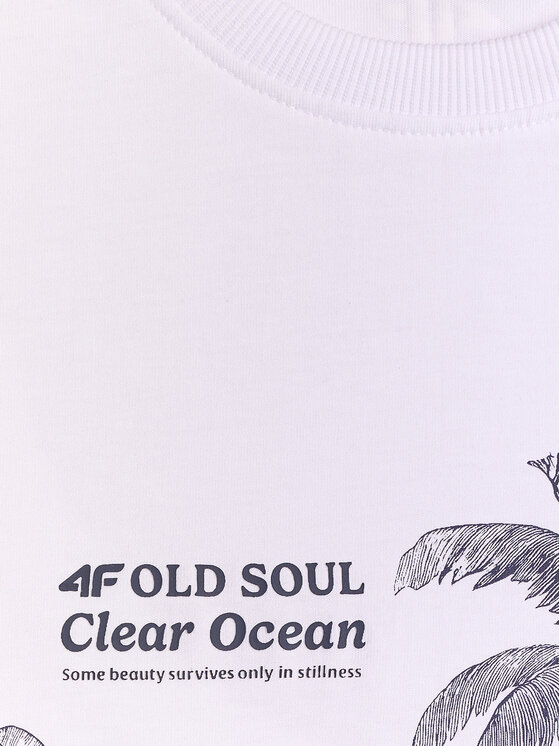 4F 4F T-Shirt OCEANS KEEPERS Biały Regular Fit