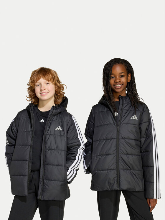 adidas adidas Zimska jakna Essentials 3-Stripes JL7402 Crna Regular Fit