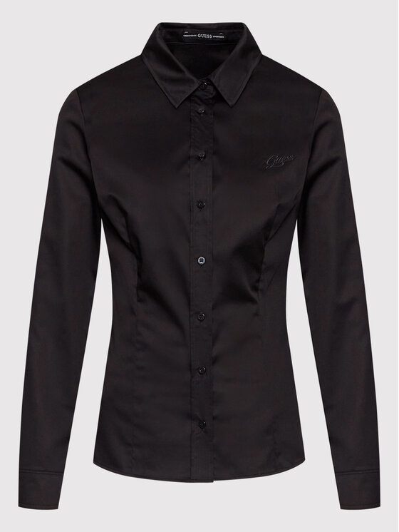 Guess Guess Košulja W2YH41 WAF10 Crna Slim Fit