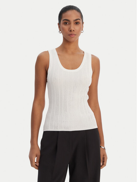 Fracomina Fracomina Τοπ FR26ST4005K524R9 Εκρού Slim Fit