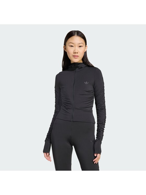 adidas adidas Bluza Ruched Czarny Slim Fit