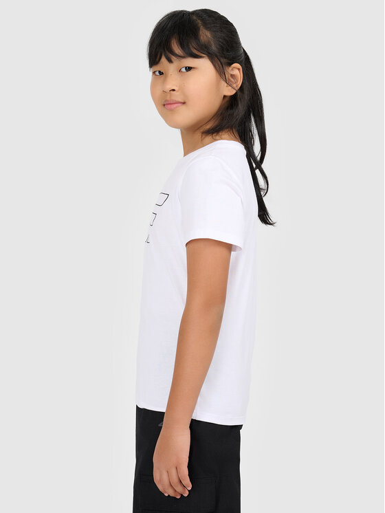 4F 4F T-Shirt BASIC+ Biały Oversize