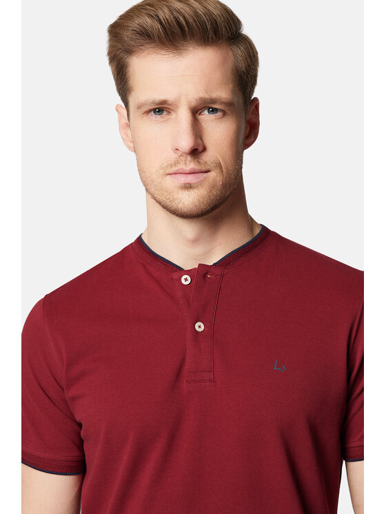 Lancerto Lancerto Polo Robbie PO073124000013 Bordowy Regular Fit
