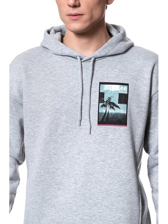 Lee Lee Felpa GRAPHIC RELAXED HOOD Grigio Regular Fit