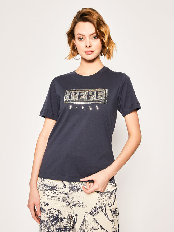 Pepe Jeans Pepe Jeans Tričko Charis PL504443 Tmavomodrá Regular Fit