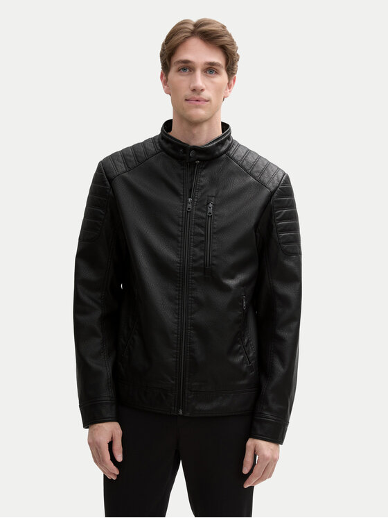 Tom Tailor Tom Tailor Geacă din imitație de piele 1044100 Negru Regular Fit