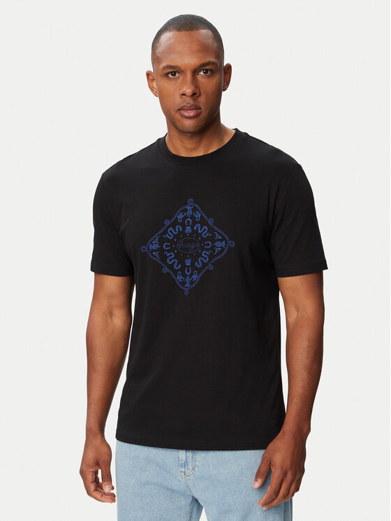 HUGO Tricou Nerberri 50572760 Negru Regular Fit