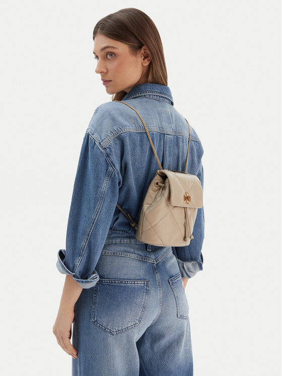 Tory Burch Tory Burch Рюкзак Kira Diamond Quilt Small Bacpack 170485 Écru