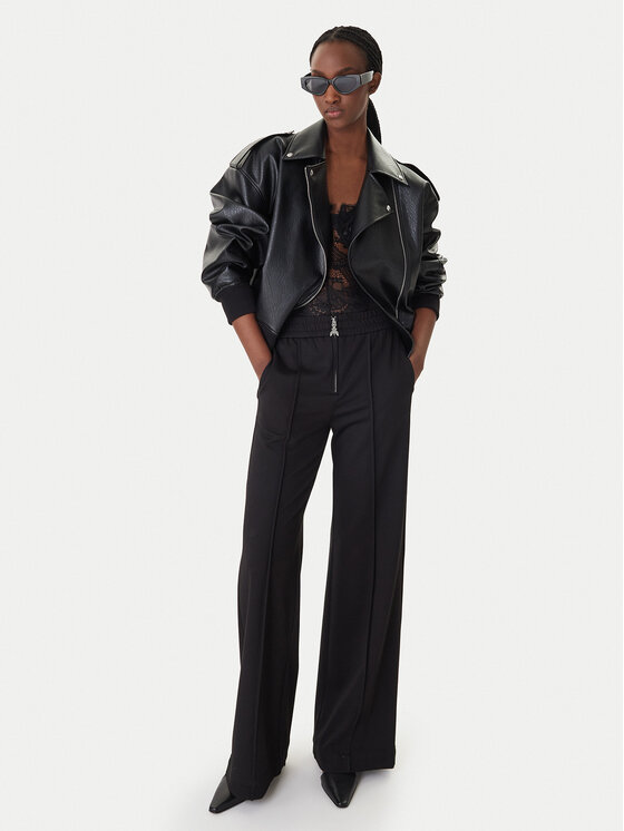 Patrizia Pepe Patrizia Pepe Pantaloni di tessuto 8P0813/A715 Nero Wide Leg