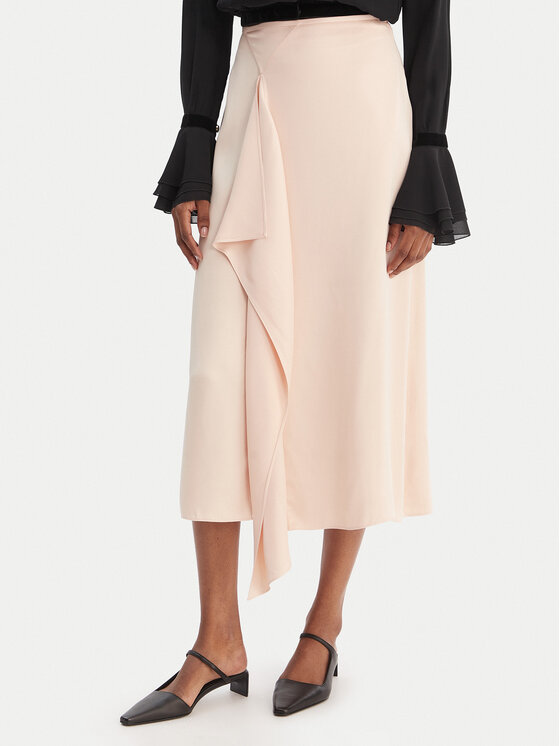 BOSS Spódnica midi Vemuth 50552076 Różowy Regular Fit