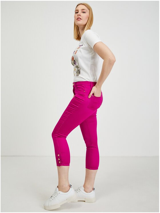 Orsay Orsay Spodnie damskie 372099-317000__44 Różowy Skinny Fit