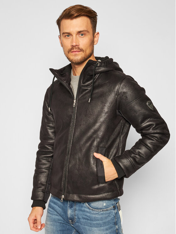 EA7 Emporio Armani EA7 Emporio Armani Jakna iz umetnega usnja 6HPBA5 PN54Z 1200 Črna Regular Fit