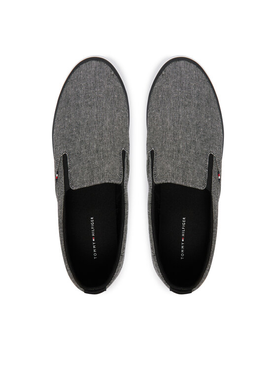 Tommy Hilfiger Tommy Hilfiger Teniși Harlem Core Ii Slip On Chambray FM0FM05819 Gri