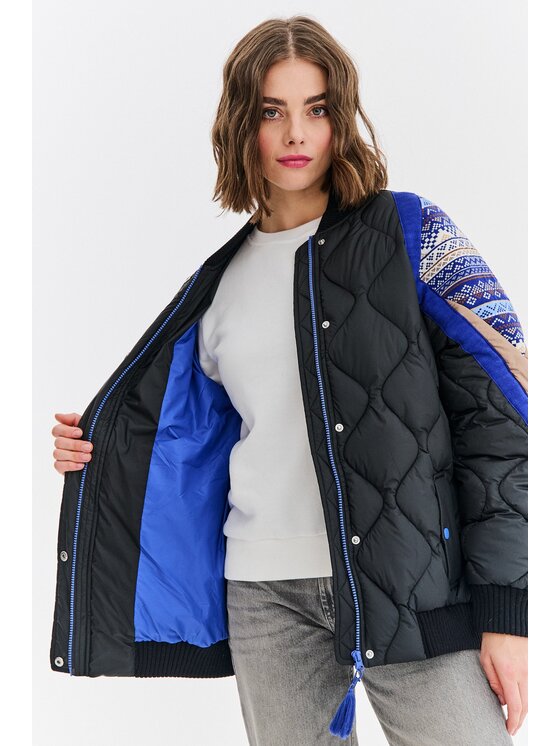 NAOKO NAOKO Kurtka bomber Retro Beat Czarny Regular Fit