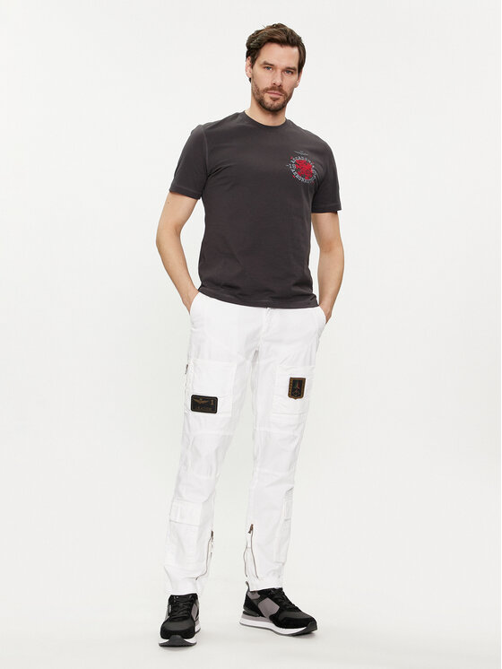 Aeronautica Militare Aeronautica Militare Pantaloni di tessuto 241PA1387CT1493 Bianco Regular Fit