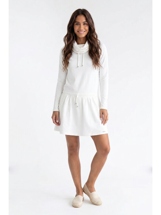 FIGL FIGL Každodenní šaty M1378 Krémová Straight Fit