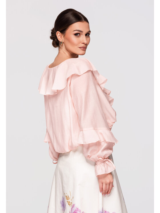 Ombre Ombre Bluzka OW-TS-E0032 Różowy Loose Fit